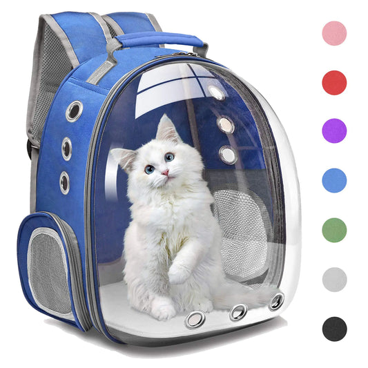 Henkelion Cat Backpack Carrier Bubble Carrying Bag Small Dog Backpack Carrier for Small Medium Dogs Cats Space Capsule Pet Carrier Dog Hiking Backpack Airline Approved Travel Carrier - Navy Blue