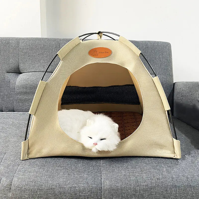 Indoor Cat Tent with Cushion for Cozy Camping Bed